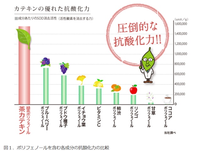 緑茶の抗酸化力を比較した図